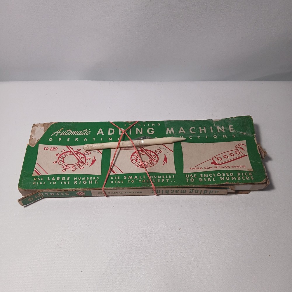 Vintage Sterling Dial-A-Matic Automatic Adding Machine, Original Pick, And Box!!