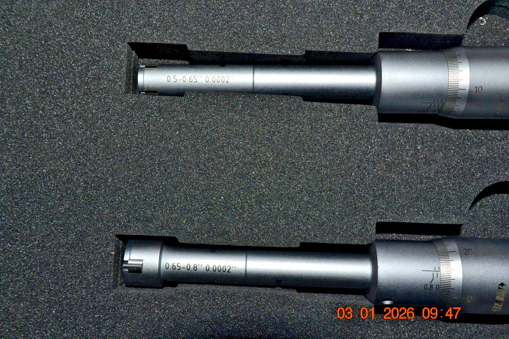 INSIZE Three Points Internal Inside Micrometers 3227-E082 Range .5-.8"