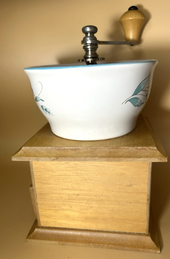 Vintage Pfaltzgraff Manual Coffee Bean Grinder April Pattern