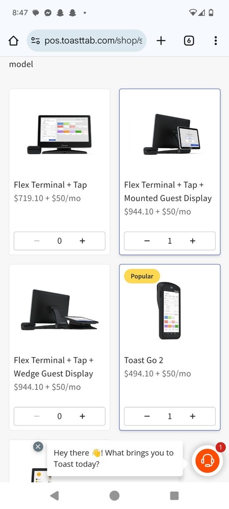 New Toast POS System W/ Hand Held