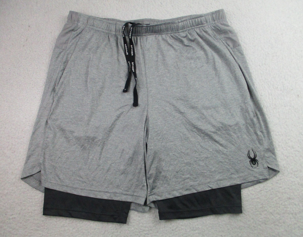 Spyder Proweb Mens L Gray Drawstring Stretch Lined Performance Training Athletic