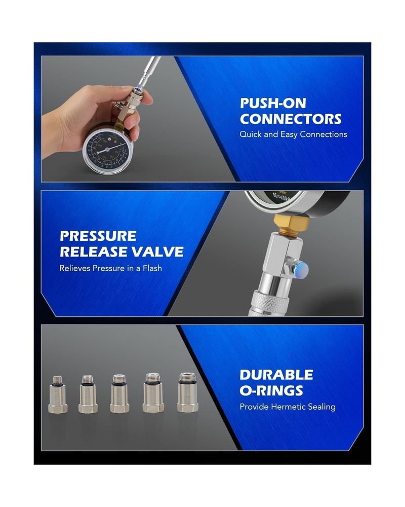 Orion Motor Tech Engine Compression Tester Kit, 11 pc Cylinder Compression Te...