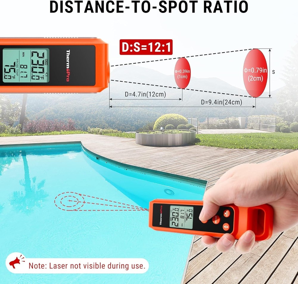 User-Friendly Instant Read Infrared Thermometer with Meat Probe - Compact Design