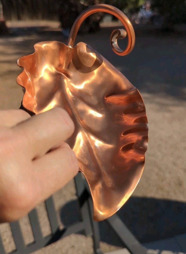 Unique Stylish Vintage Gregorian Copper Leaf Dish Candy Dish