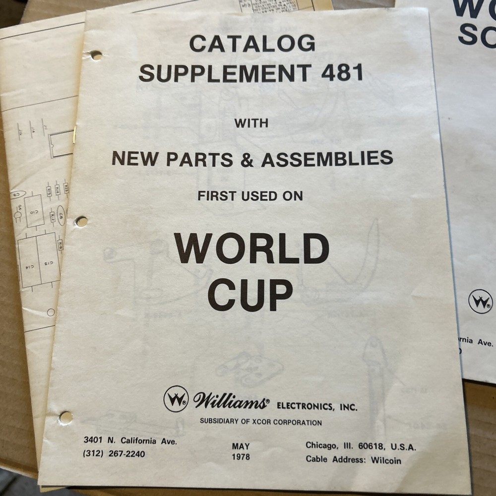 Original Williams World Cup Solid-State Set Pinball manual