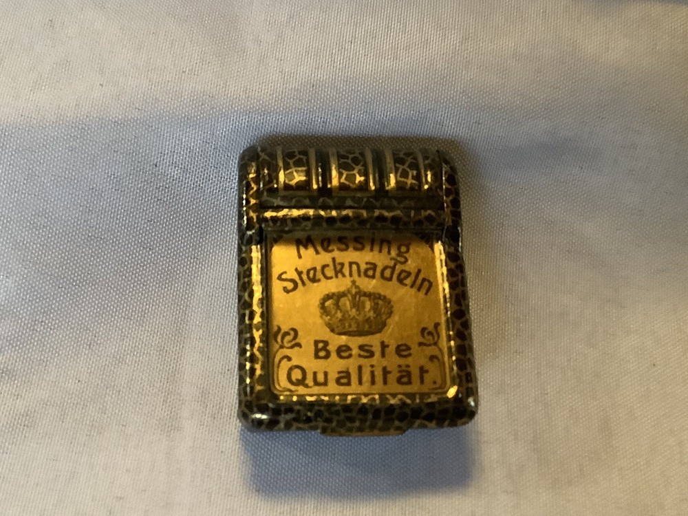 Vintage Messing Stecknadeln Match Safe Pins Container