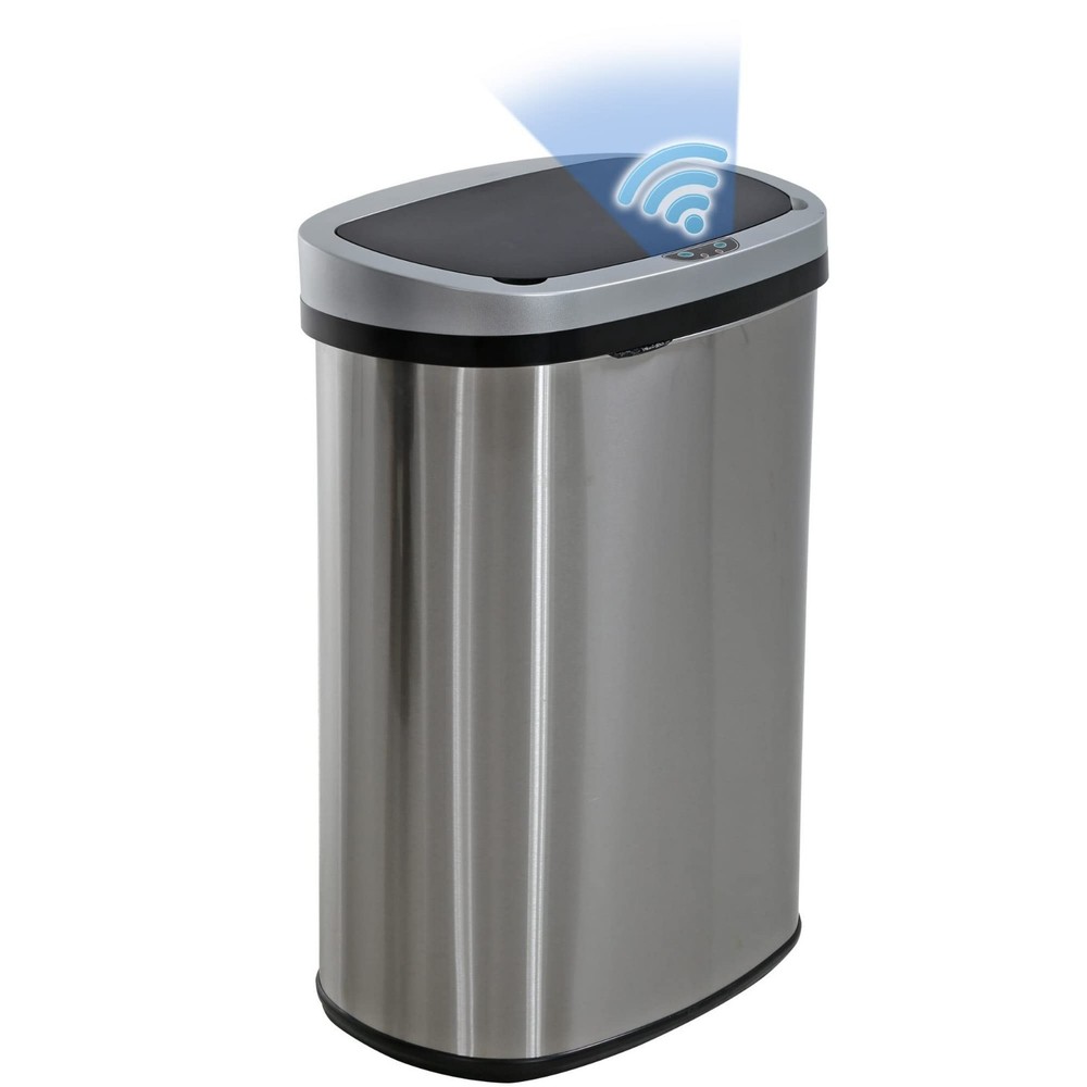 13 Gallon Touchless Trash Can Stainless Steel Auto Sensor Lid Kitchen Bin