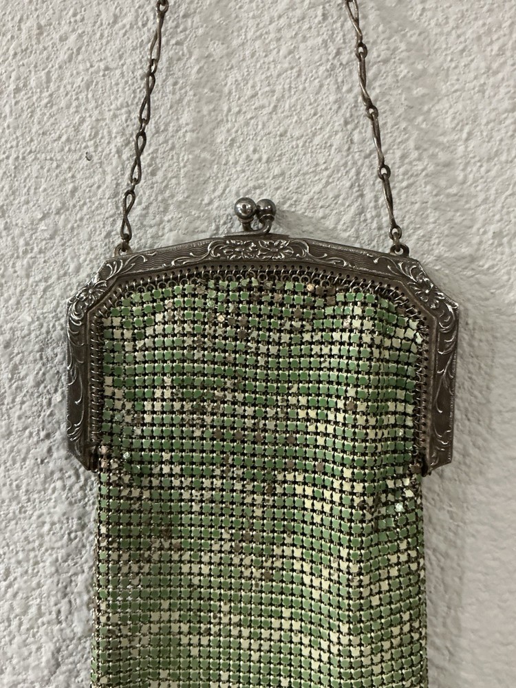 Vintage Silver And Beaded Purse