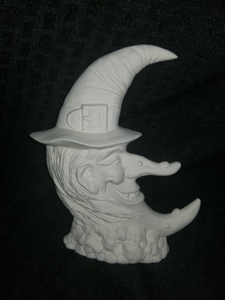 Crescent Moon Witch Ready to Paint Unpainted Ceramic Bisque