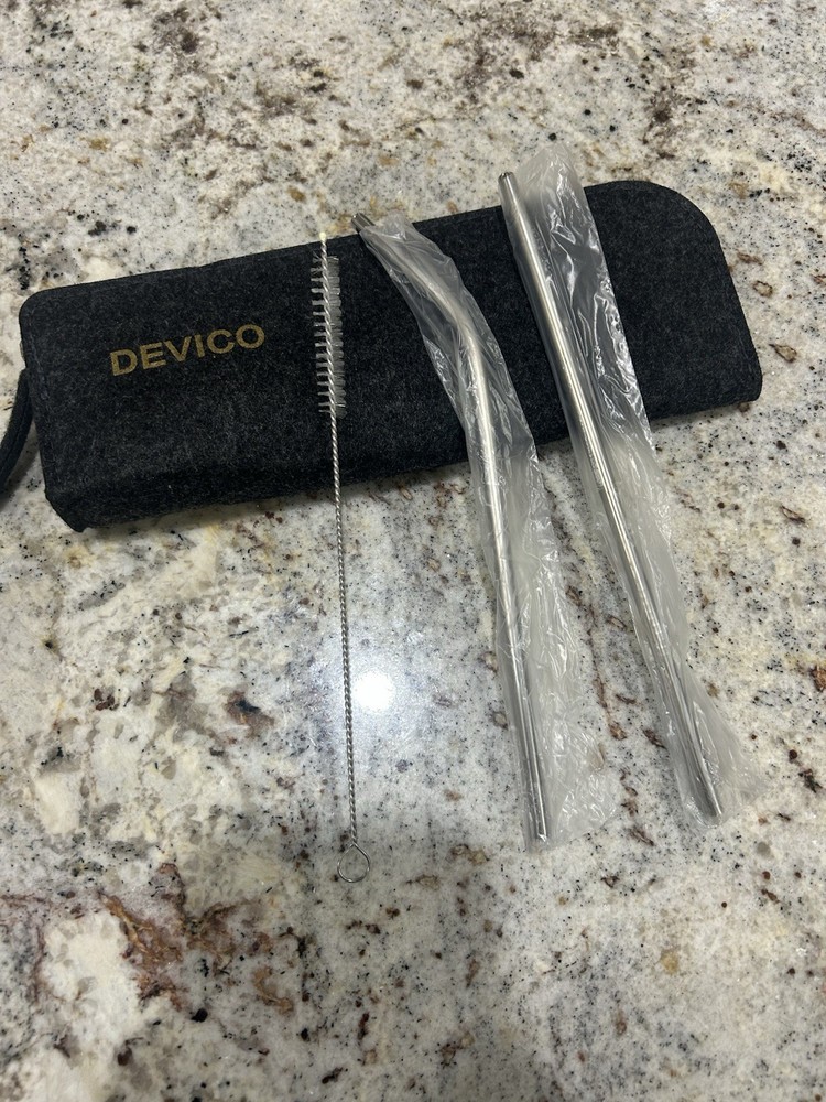 DEVICO camping Utensils, Portable Travel Utensils With Case (Black)