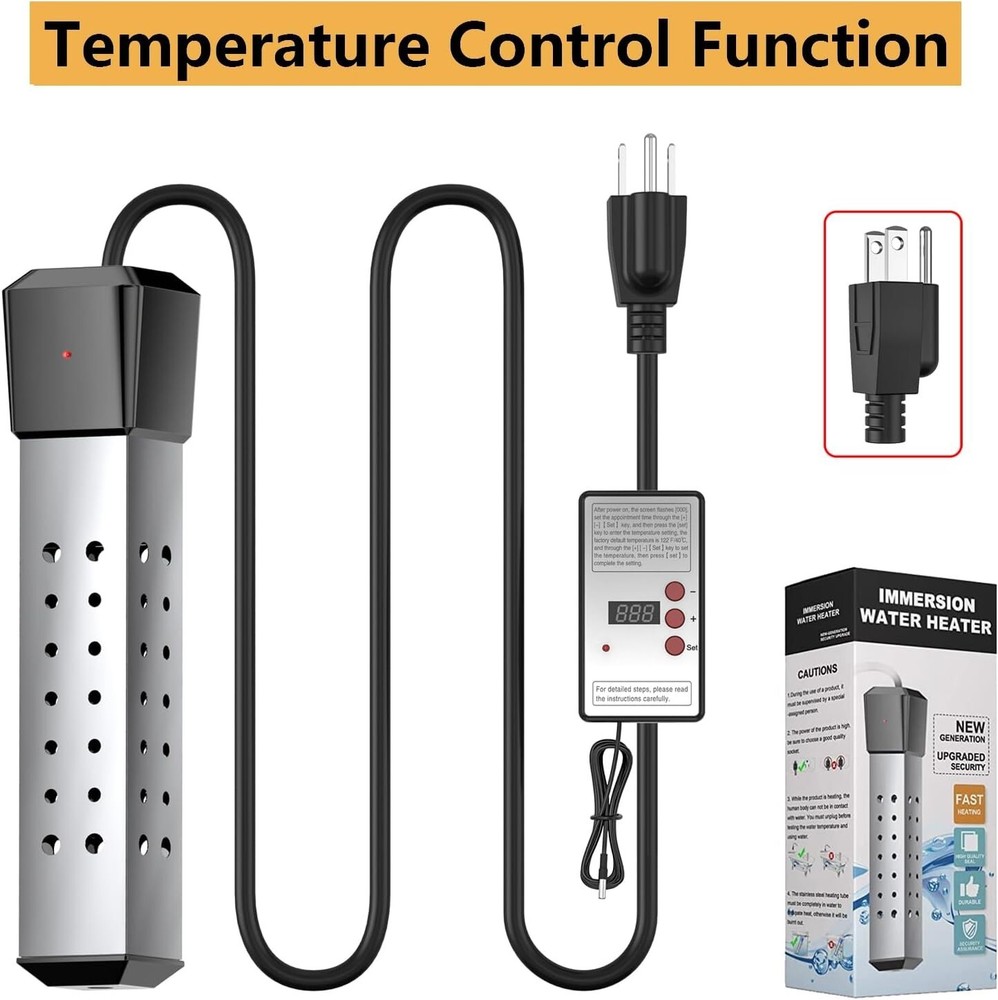 2000W Pool Heater with Stainless Guard - Fast Heating for Inflatable Pools