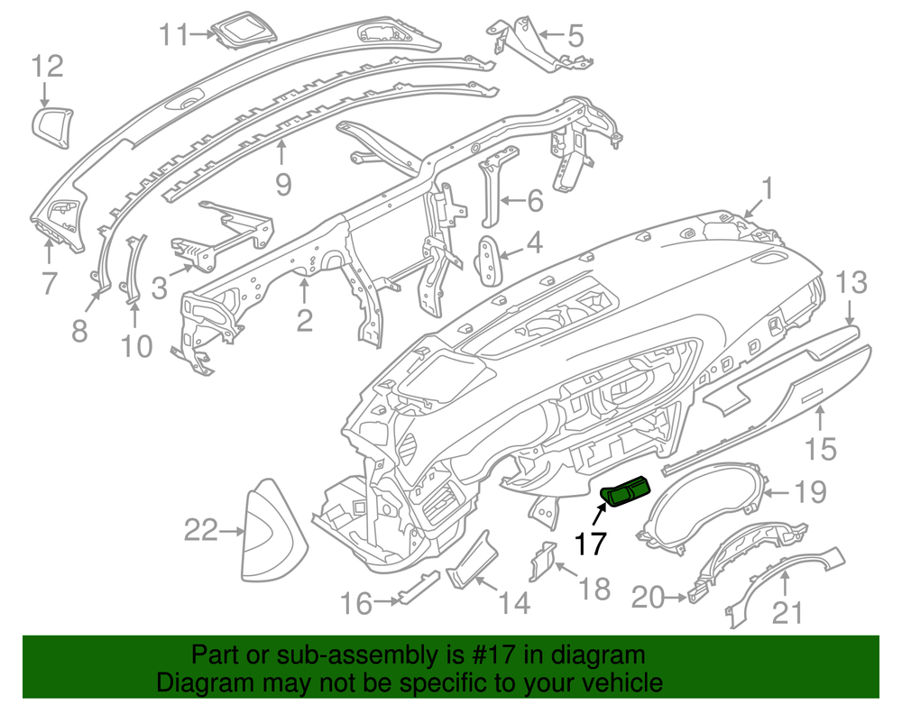 Genuine Audi Switch Bezel 4G1-858-342-BD6