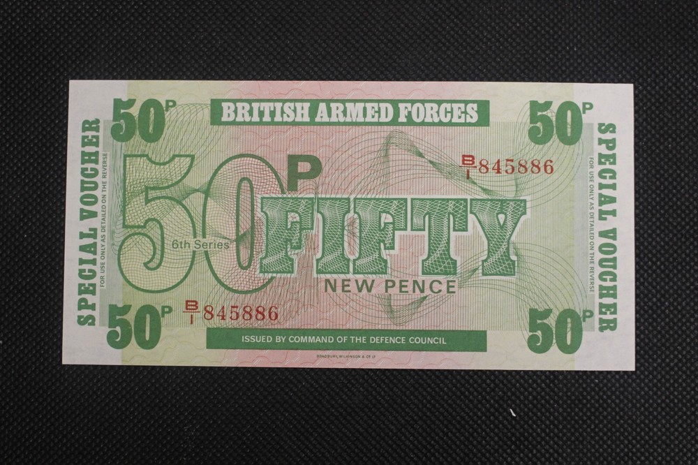 British Armed Forces 50 Pence Uncirculated - 1 Note