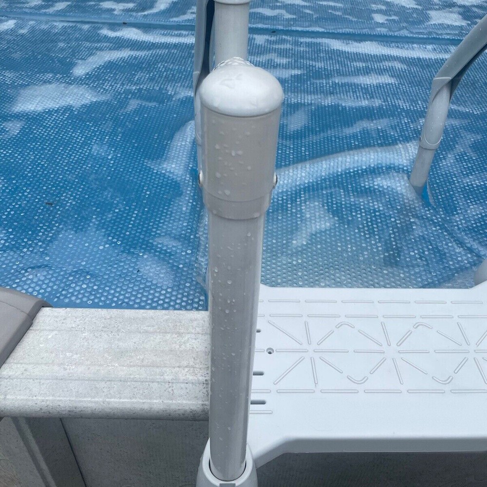 White Short Handrail Replace For Above Ground Swimming Pool Step