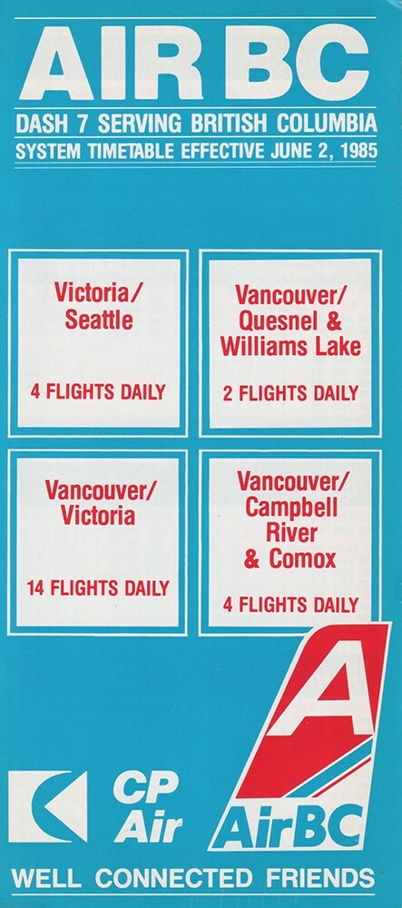 AirBC timetable 1985/06/02