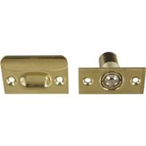 Adjustable Ball Catch With Squared Plates 1 By 2-1/8 Inch Solid Brass Bright Bra