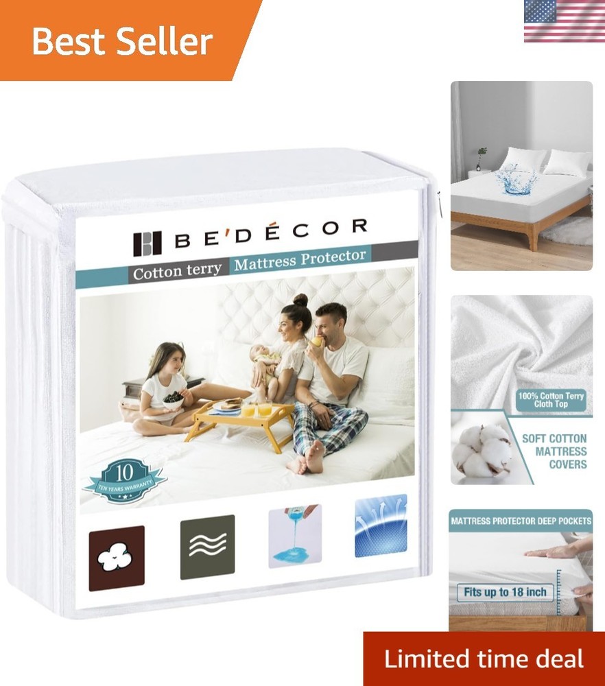 Queen Waterproof Mattress Protector,Pee and Liquid Proof Cover for Pets, Elde...