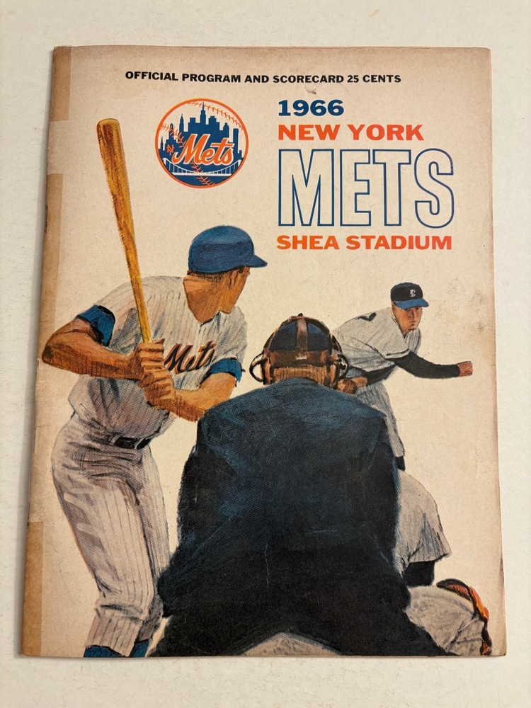 1966 NY Mets vs LA Dodgers Baseball Program Unscored Fair Condition #2