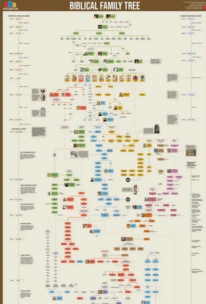 Biblical Family Tree, Poster, 24"x36"
