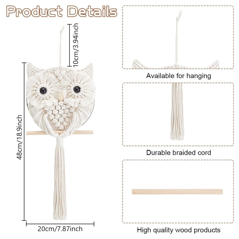 Macrame Owl Kit for Beginners Macrame Wall Hanging Kit DIY Macrame Kit with V...