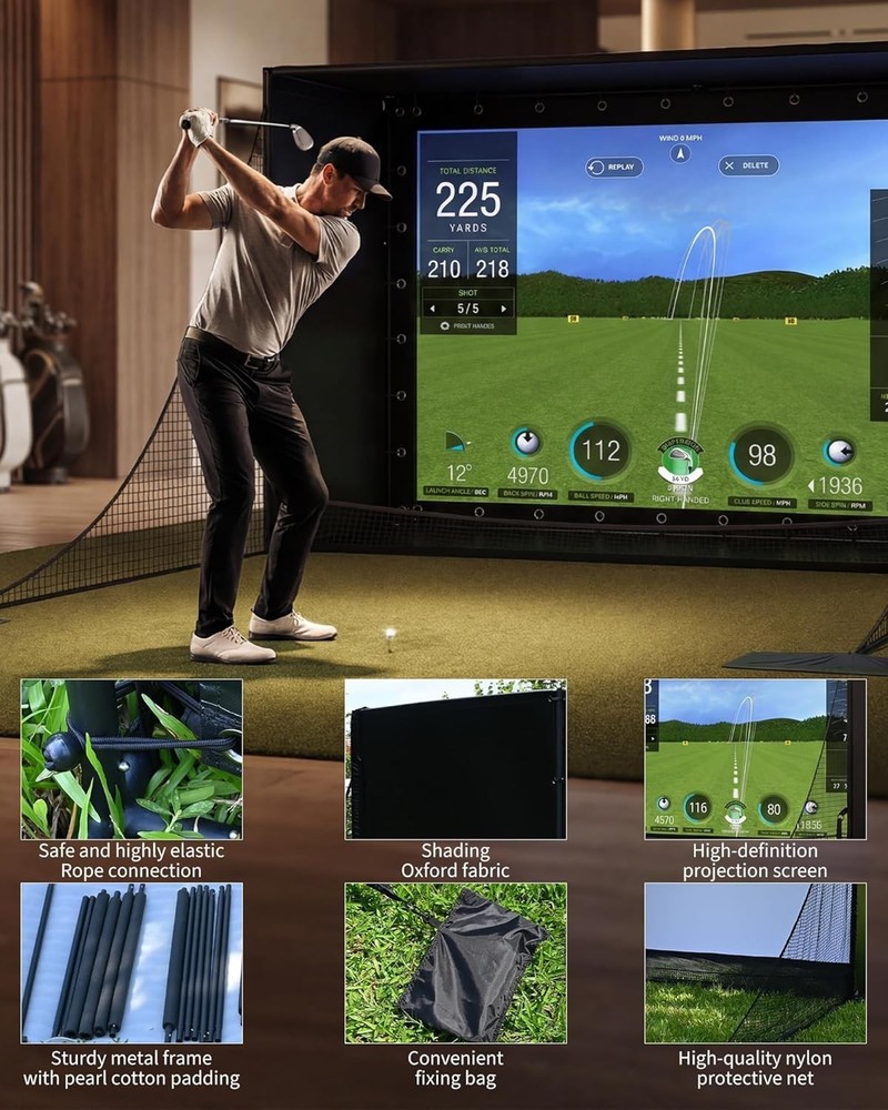 Golf Simulator Enclosure with Hitting Screen Golf Simulator Enclosure Cage Tent