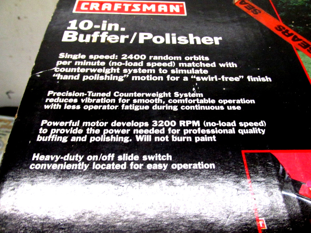 Craftsman 10" Buffer Polisher With Case and Accessories