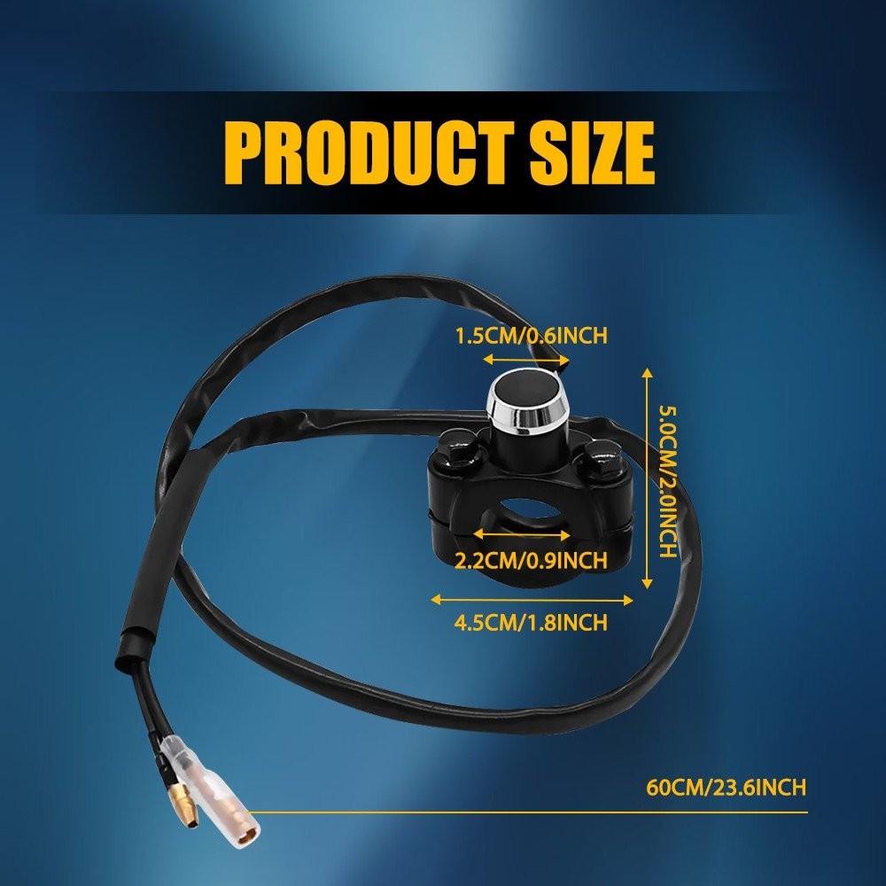 12V Motorcycle Switch Horn Handlebar Mount Push Button Momentary Start Universal