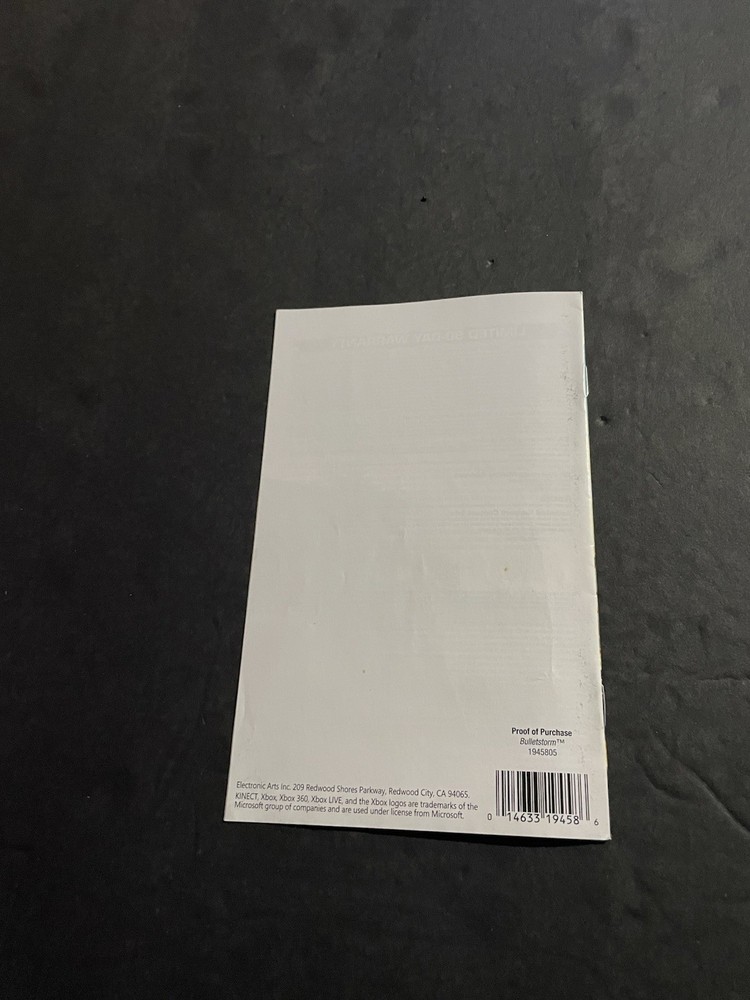 bulletstorm xbox 360 Manual Only