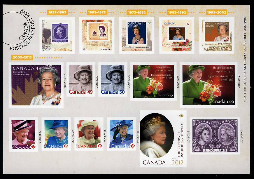 Canada 2012 = QUEEN Elizabeth ll Diamond Jubilee = KEEPSAKE folder Volume #6