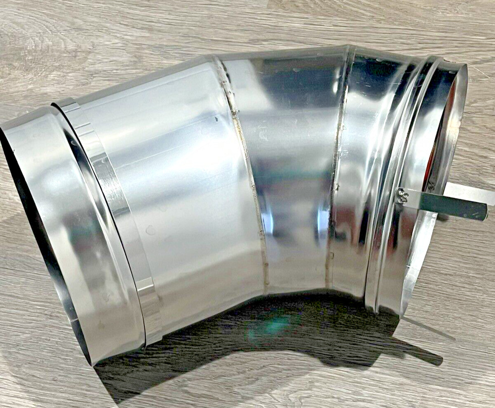 Heat-Fab 8" Saf-T Vent EZ Seal 45 Degree Elbow 29-4c 9811 Stainless Steel