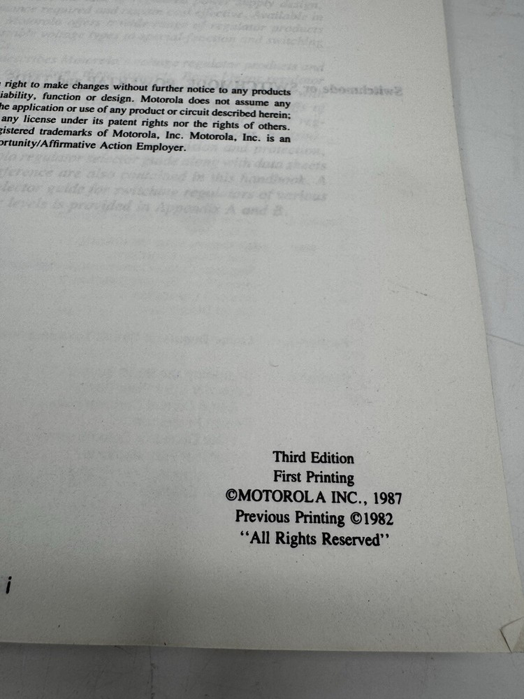 MOTOROLA Linear/Switchmode Voltage Regulator Handbook + Rectifiers & Zener Data