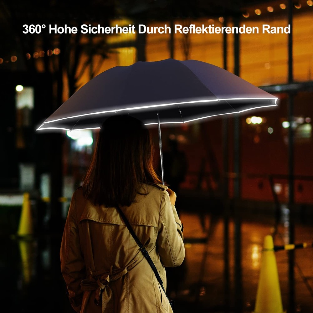 Large Inverted Golf Umbrella Windproof Reverse Folding Auto Umbrella
