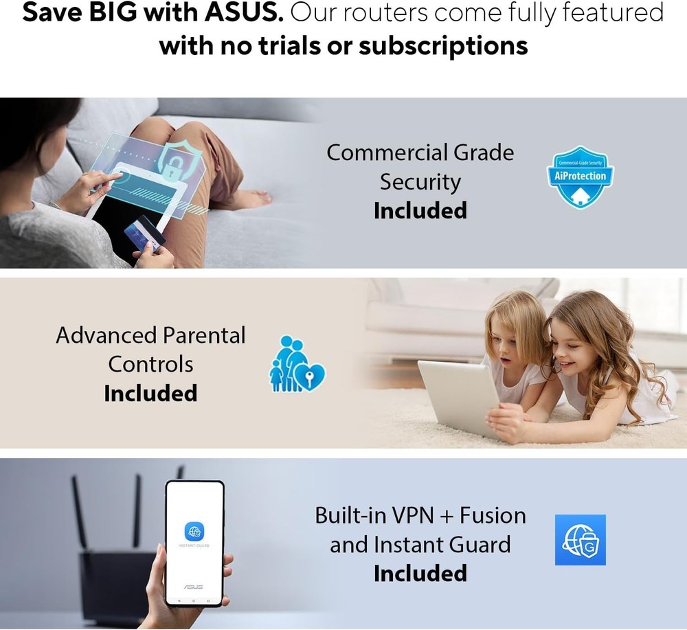 Extendable WiFi 6 Router with AiMesh Compatibility
