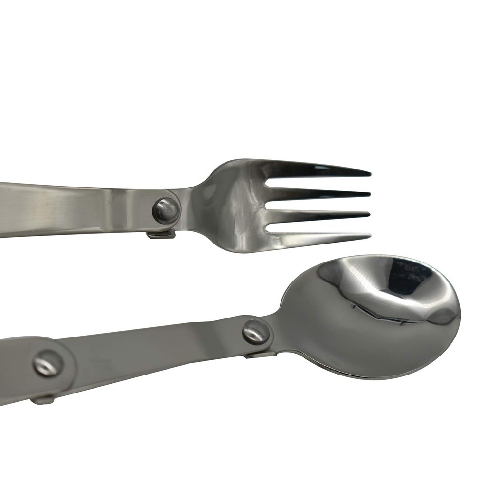 Maydahui 6 PCS Foldable Spoon Fork Portable Camping 6.3*1.4inch, Silver