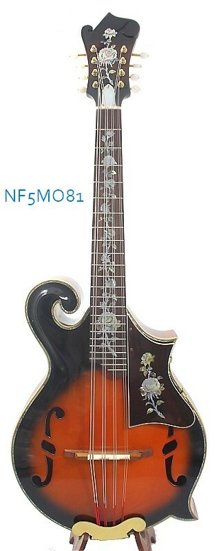 F5 style Solid Curly Maple wood and Spruce top Mandocello Rose NF5MO81