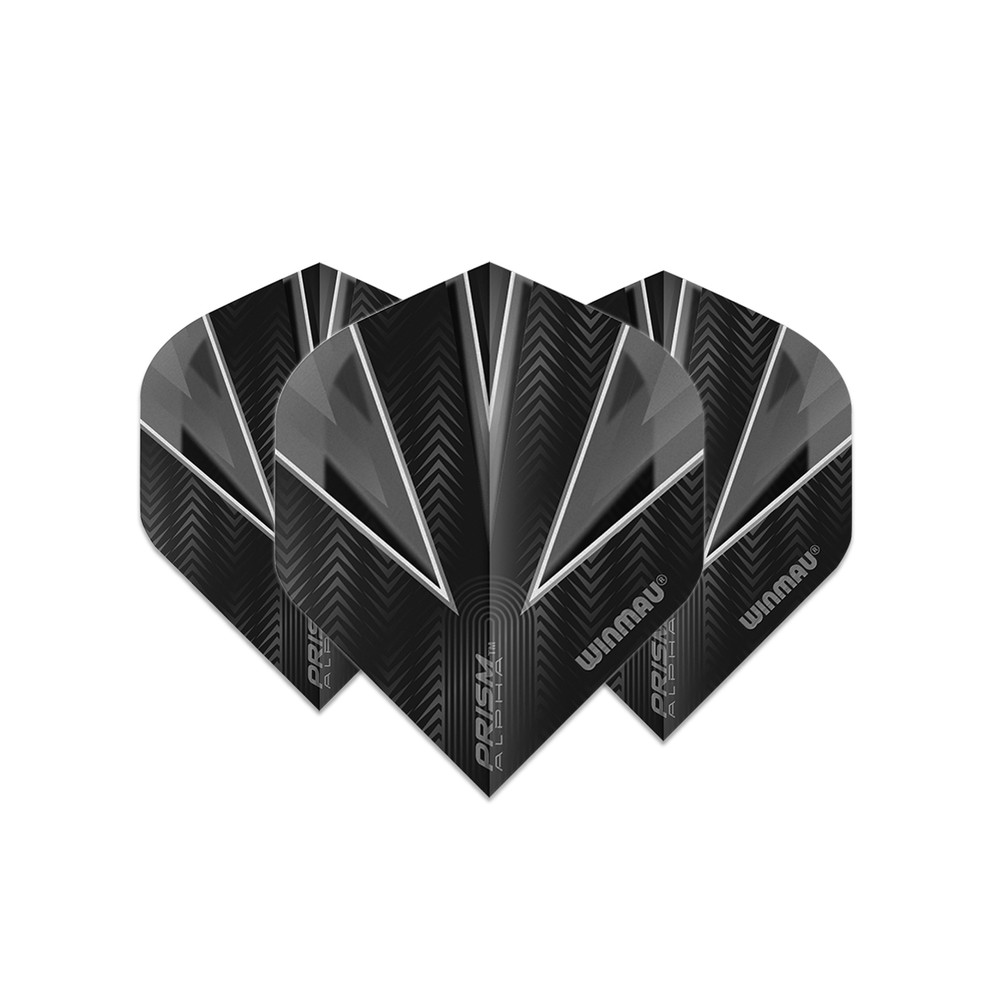 Winmau Prism Alpha Standard Dart Flight - Black & Grey