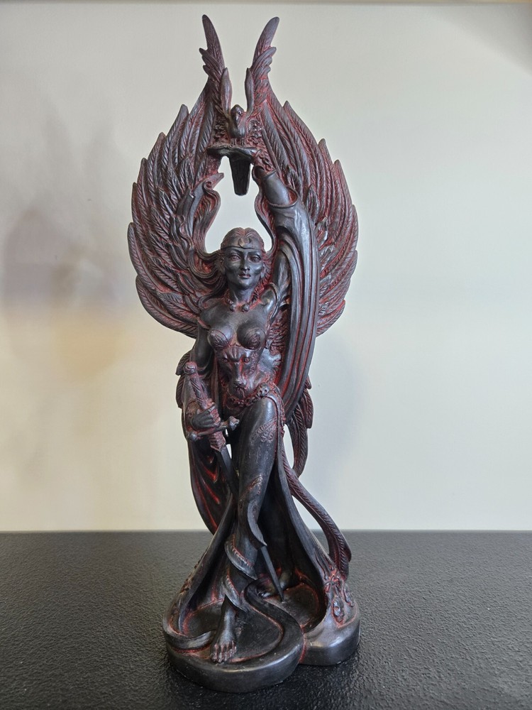 Morrigan Celtic Warrior Goddess. Sacred Source Statue. New Condition.