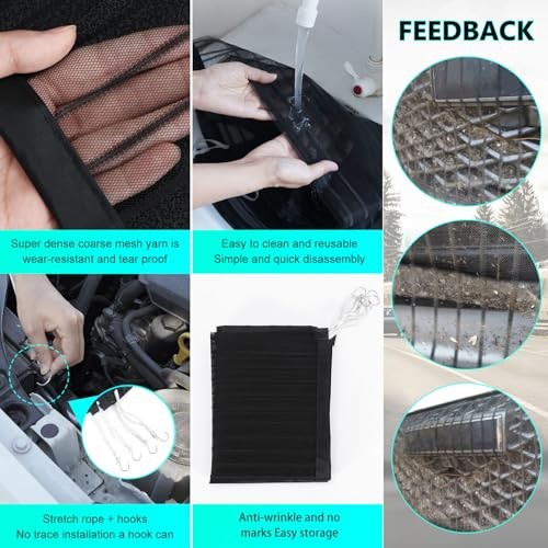 2Pcs Car Grille Protection Net,High-Density Front Grill Air Intake 2 Pcs
