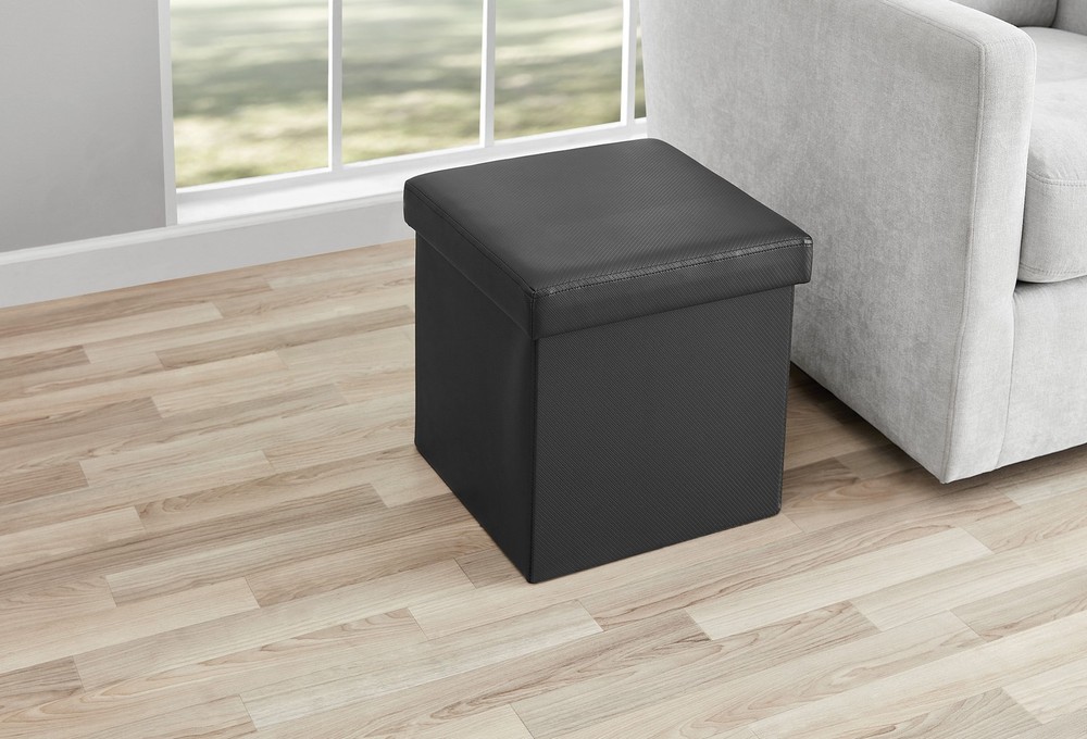 Mainstays Collapsible Storage Ottoman, Black