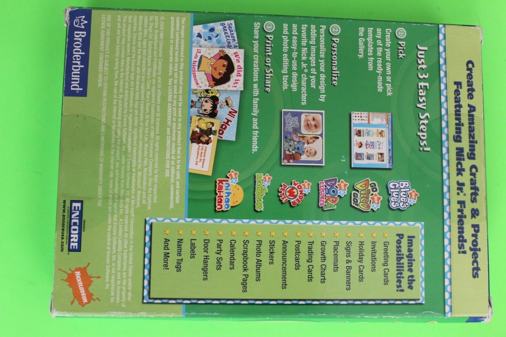Broderbund Print Master Nick Jr. Edition Printmaster Graphic Design Software NEW