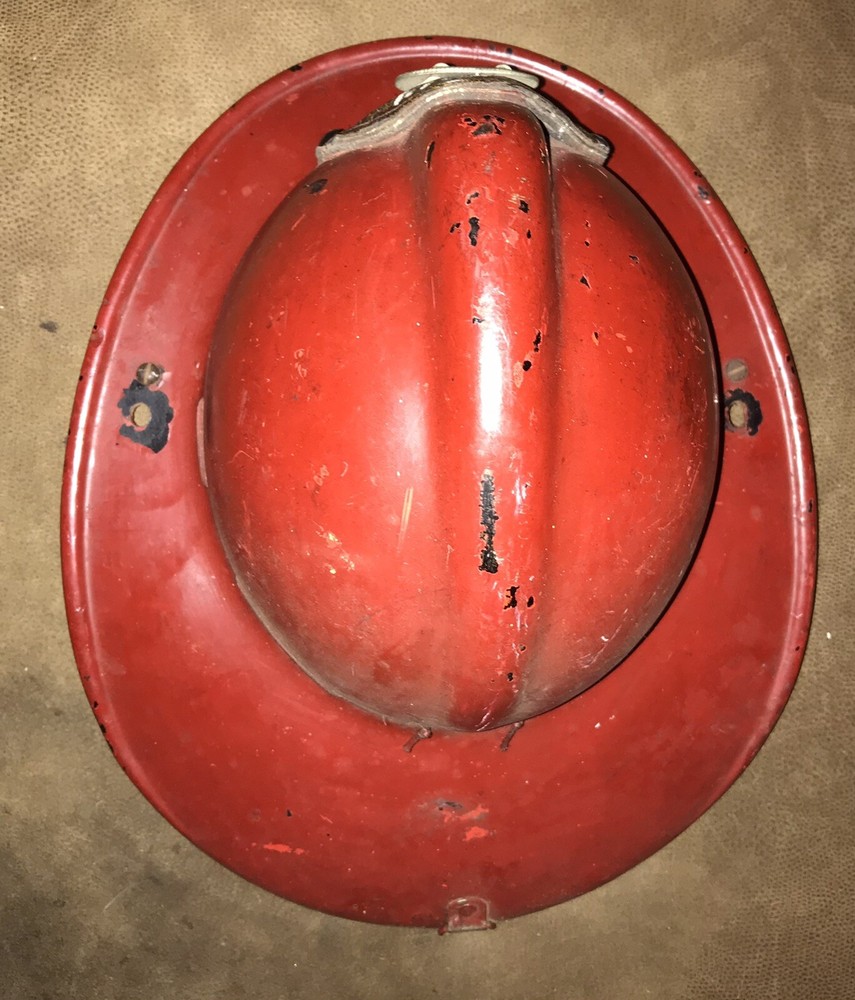Antique MSA Fire Helmet with Leather Front Piece.