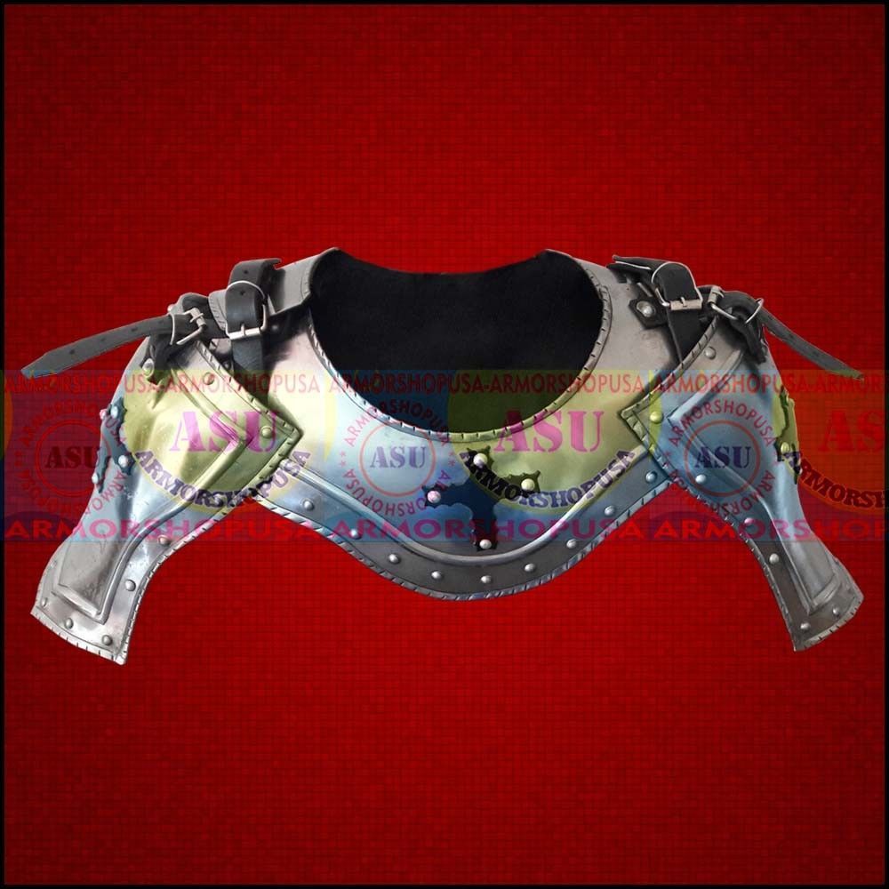 Medieval Gorget Spaulders Arm & Shoulder Set Viking Crusader Knight Pauldron E