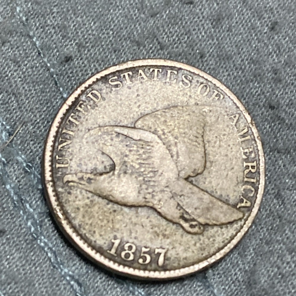 1857 Flying Eagle Cent Penny receive coin pictured see description #4981