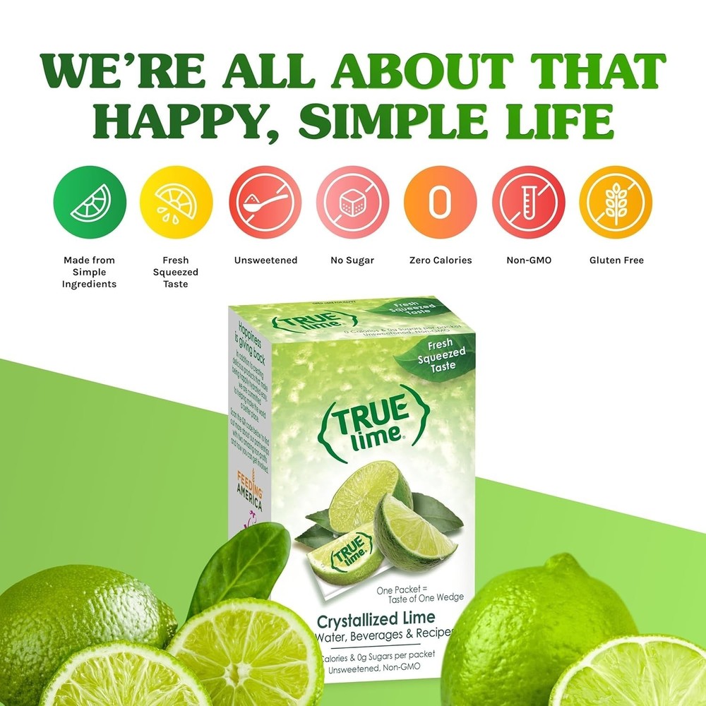 TRUE LIME Water Enhancer Bulk Dispenser Pack 100 Packets | Zero Calorie