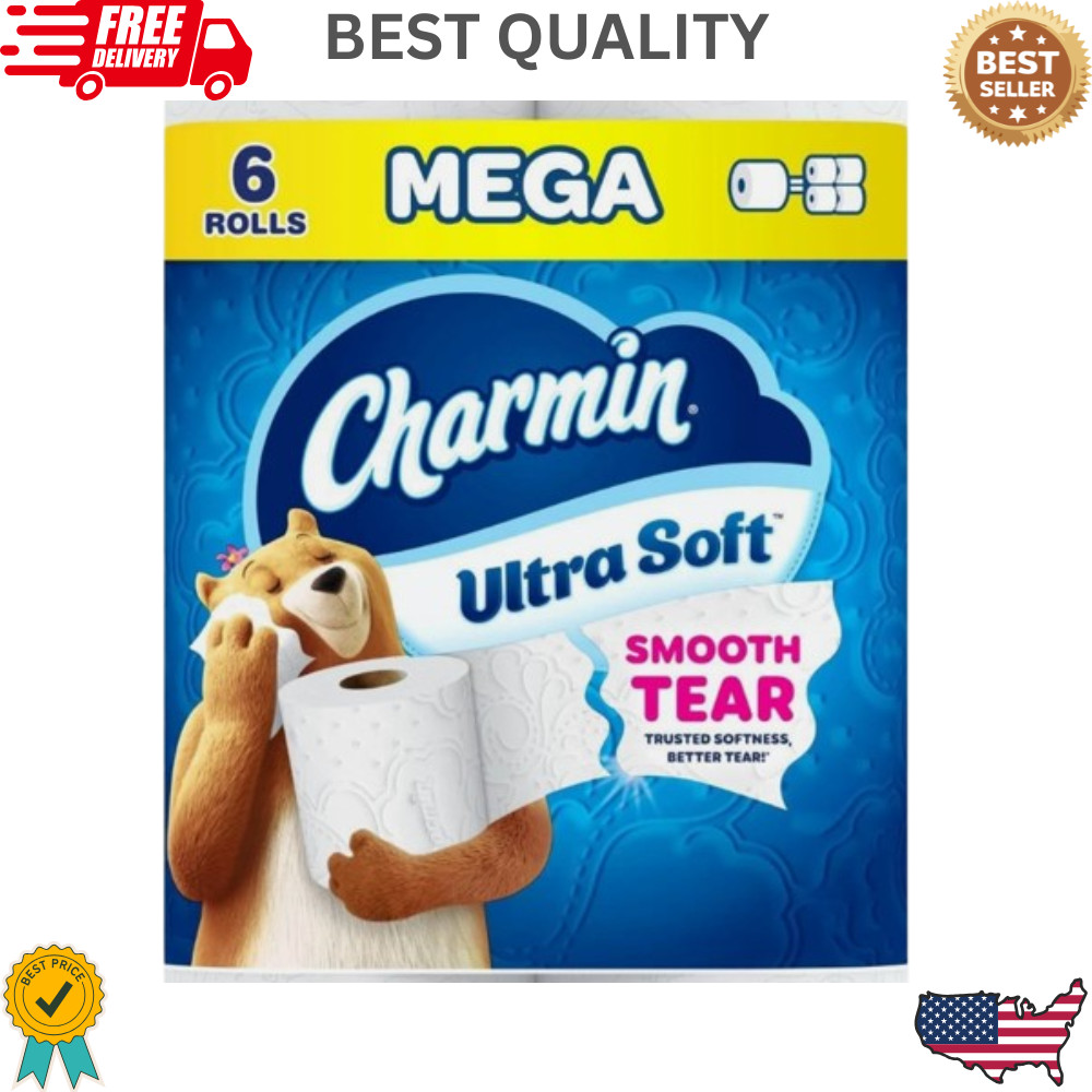 Charmin Ultra Soft Toilet Paper, 6 Mega Rolls = 24 Regular Rolls