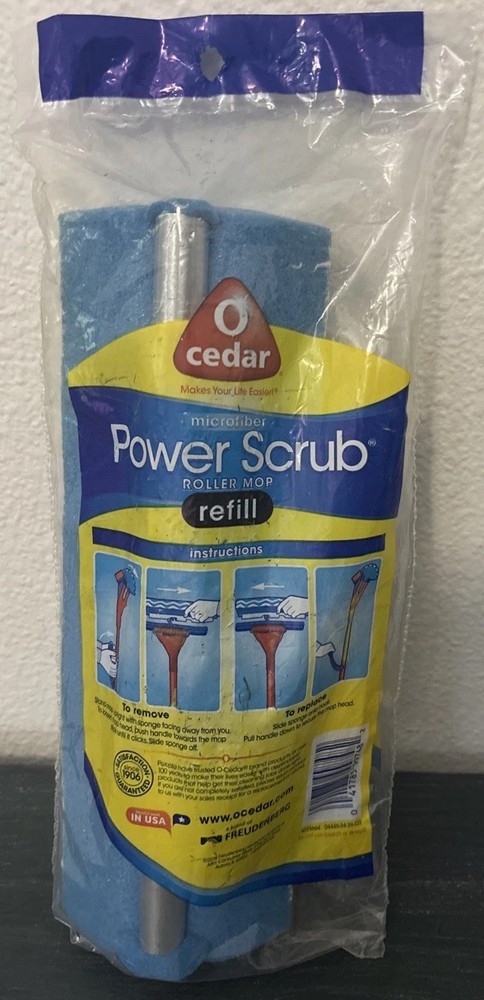 O Cedar Roller Mop Refill Microfiber Wave Sponge Fits Power Scrub Roller Mop NEW