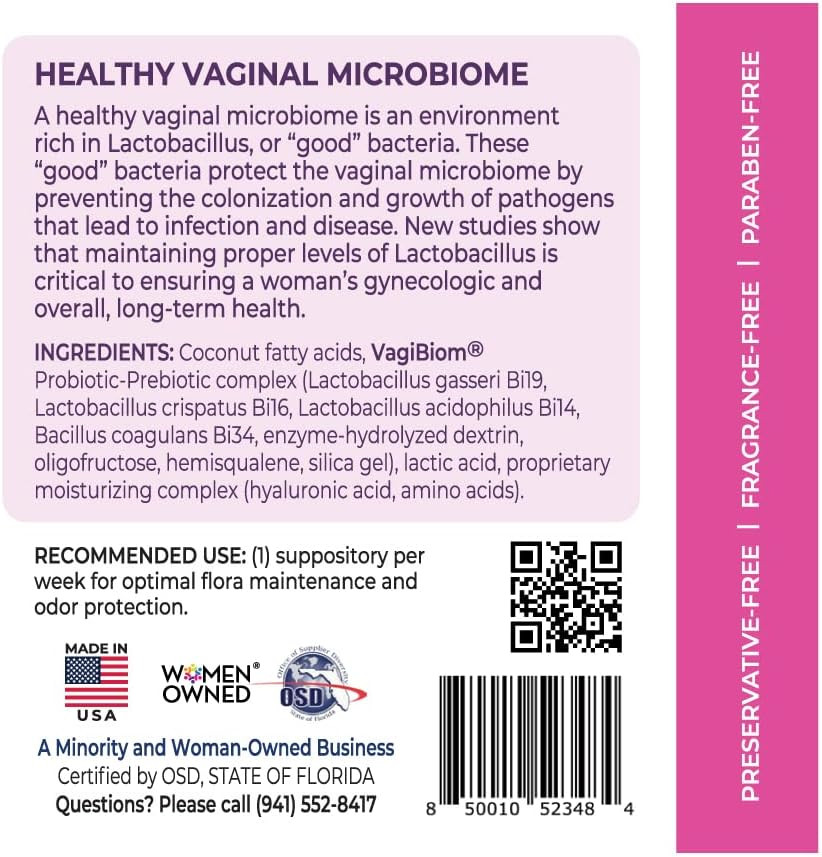 Probioitc Suppository Convenient Travel Pack with 2 Suppositories: Microbiome Fl