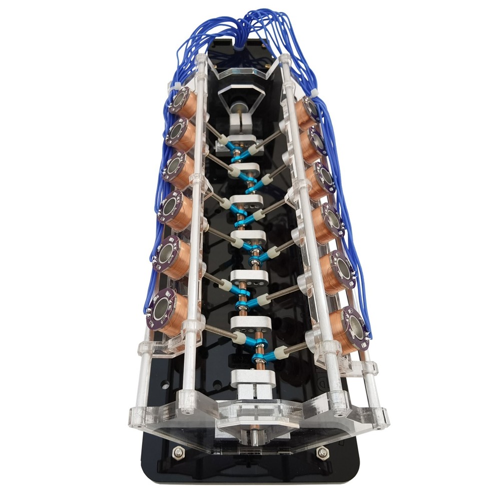 Electromagnet Engine Model V-Type Teaching Aid Motor Model 12-Coil Version DIY