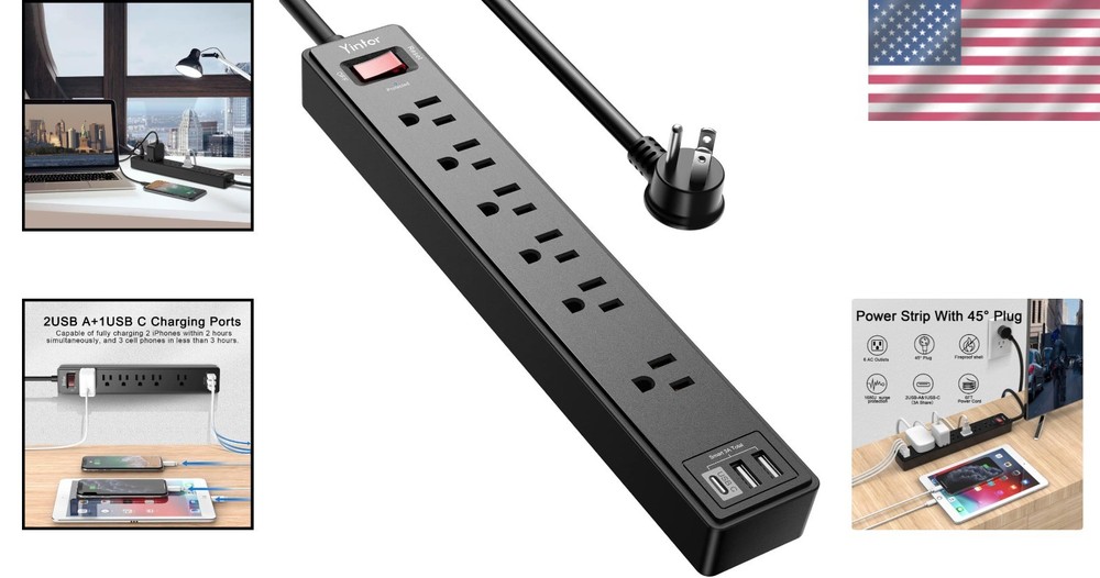 6Ft Power Strip with Surge Protection & USB
