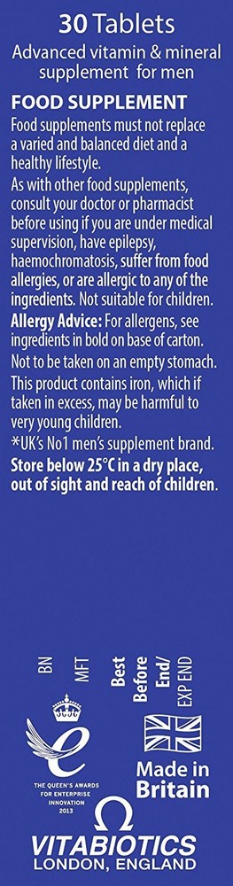 VITABIOTICS WELLMAN CONCEPTION 30 TABLETS by VITABIOTIC